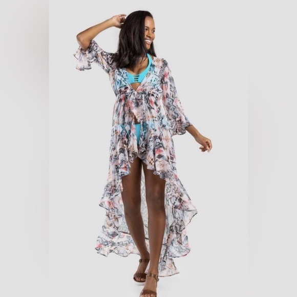 a&b Other - Flowy Multicolor Maxi Cover Up